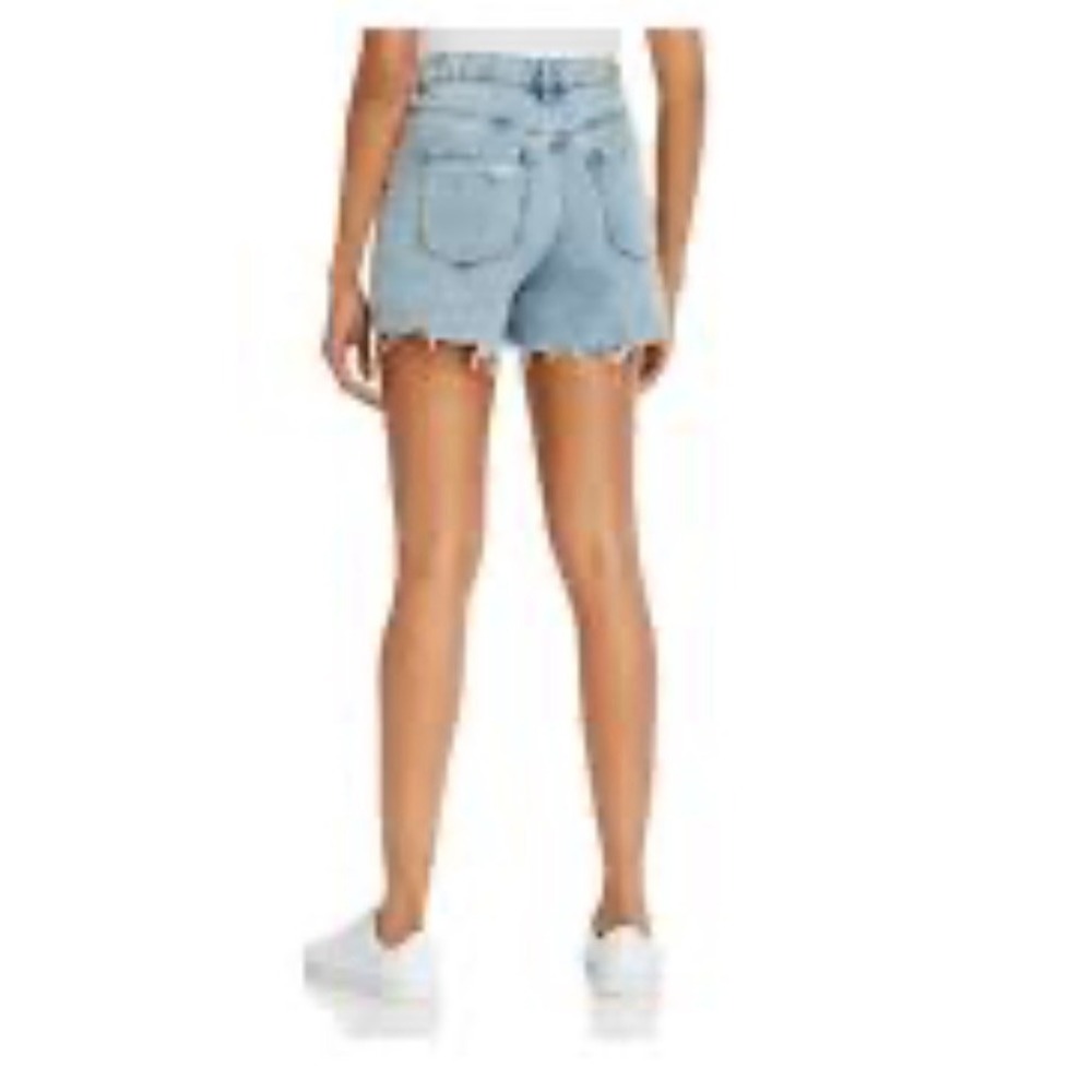 BlankNYC The Reeve Ultra Hi-Rise Shorts Light Wash Distressed Denim Size 32